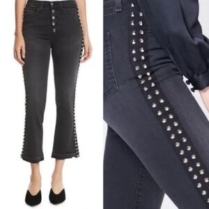 Veronica Beard Black Studded Flare Jeans
